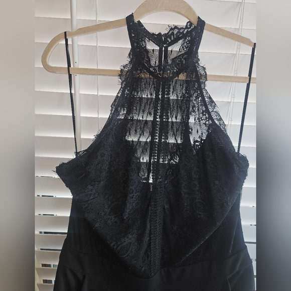 Express Black Lace Jumpsuit sz L - Picture 3 of 7